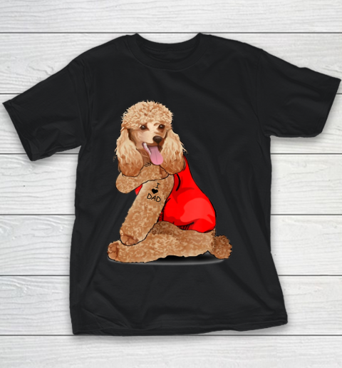 Poodle Dog Tattoo I Love Father's Day Youth T-Shirt