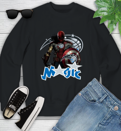 Philadelphia 76ers NBA Basketball Captain America Thor Spider Man Hawkeye Avengers Youth Sweatshirt 2