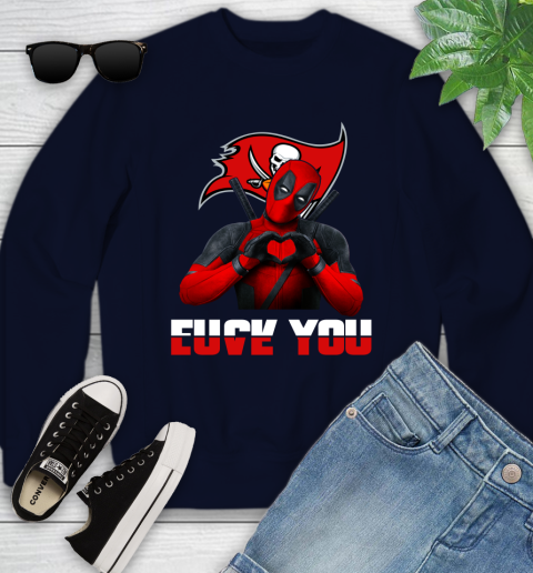 NHL Tampa Bay Buccaneers Deadpool Love You Fuck You Football Sports Youth Sweatshirt 2