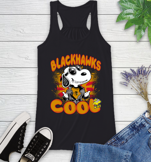 NHL Hockey Chicago Blackhawks Cool Snoopy Shirt Racerback Tank