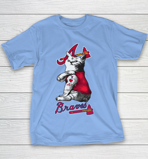 MLB Baseball My Cat Loves Atlanta Braves Youth T-Shirt 8