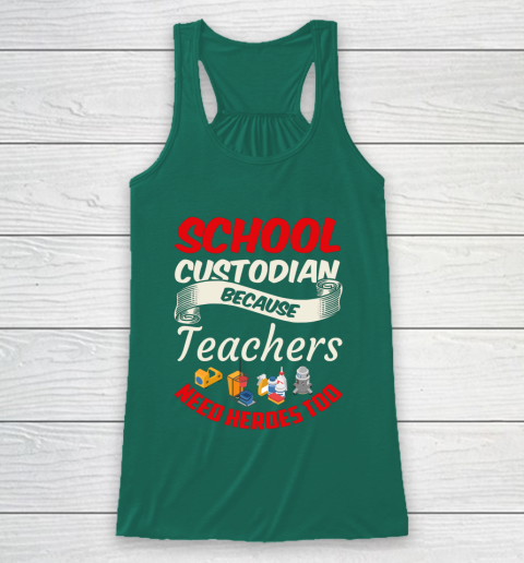 School Custodian Shirt Jokey Funny Saying Custodian Racerback Tank 5
