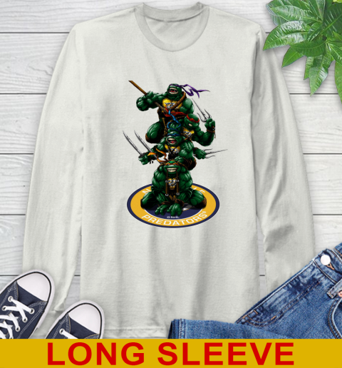 NHL Hockey Nashville Predators Teenage Mutant Ninja Turtles Shirt Long Sleeve T-Shirt 12