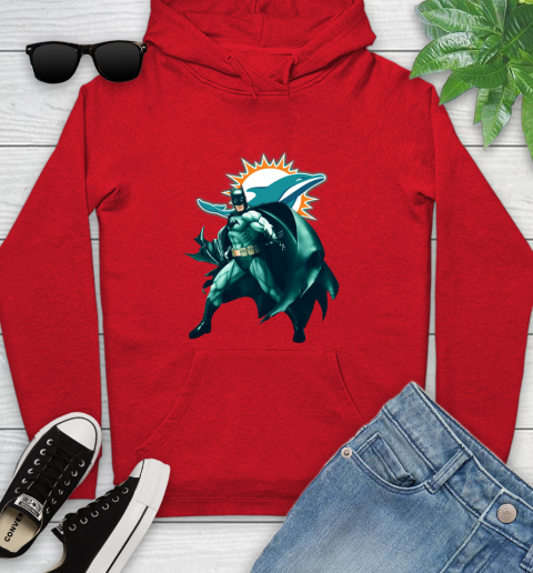 NFL Batman Football Sports Miami Dolphins Youth Hoodie 11