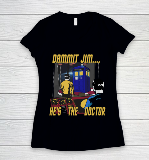 Doctor Who Shirt He's The Doctor Who Women's V-Neck T-Shirt