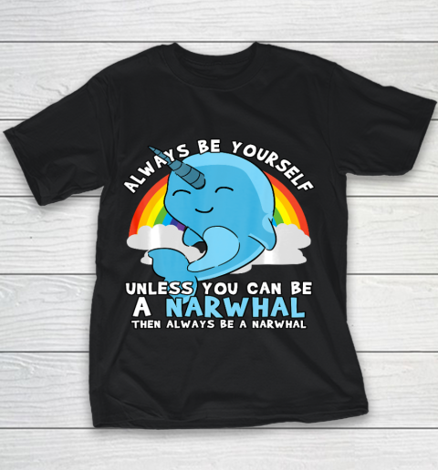 Narwhal T Shirt Unicorn Of The Sea Gift Whale Rainbow Youth T-Shirt