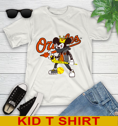 Baltimore Orioles MLB Baseball Mickey Peace Sign Sports Youth T-Shirt
