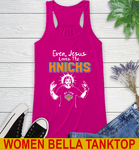 New York Knicks NBA Basketball Even Jesus Loves The Knicks Shirt Racerback Tank 6