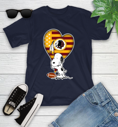 Washington Redskins NFL Football The Peanuts Movie Adorable Snoopy Youth T-Shirt 3