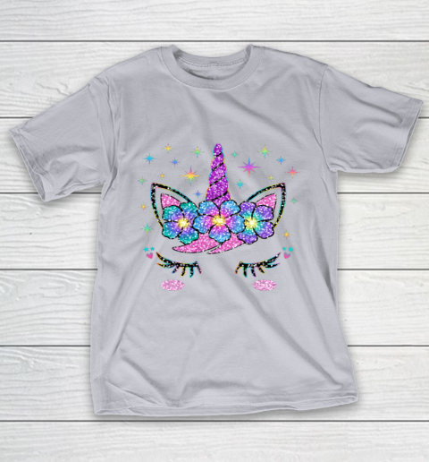 Unicorn Costume Rainbow Face Girls T-Shirt 4