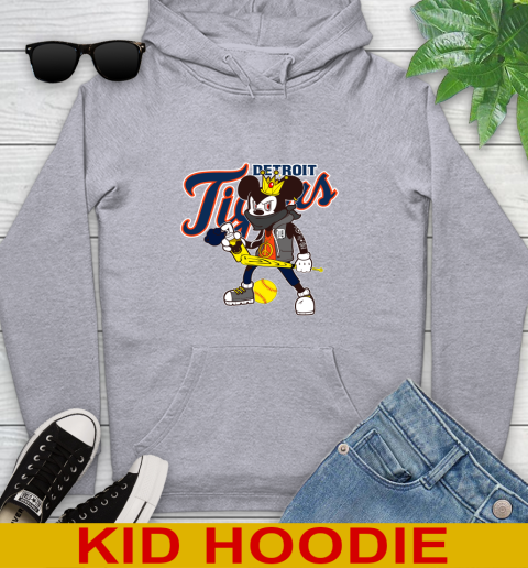 Detroit Tigers MLB Baseball Mickey Peace Sign Sports Youth Hoodie 6