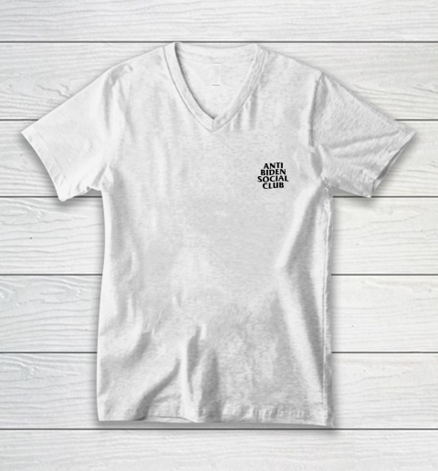 Anti Biden Social Club (print on front and back) V-Neck T-Shirt