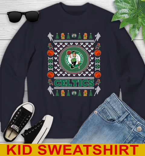 Boston Celtics Merry Christmas NBA Basketball Loyal Fan Youth Sweatshirt 2