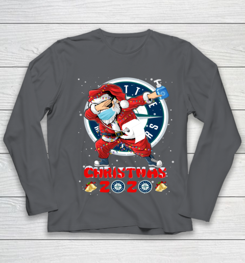 Seattle Mariners Funny Santa Claus Dabbing Christmas 2020 MLB Youth Long Sleeve 6
