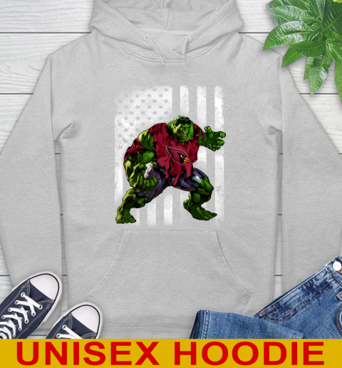 Arizona Cardinals Hulk Marvel Avengers NFL Football American Flag Hoodie 6