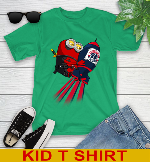 NBA Basketball Washington Wizards Deadpool Minion Marvel Shirt Youth T-Shirt 7