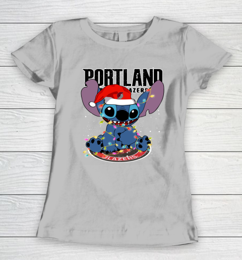 Portland Trail Blazers NBA noel stitch Basketball Christmas Women's T-Shirt 3