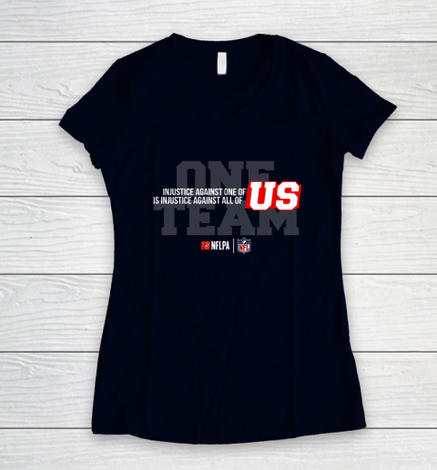 NFL End Racism Print In Front And Back Women's V-Neck T-Shirt 2