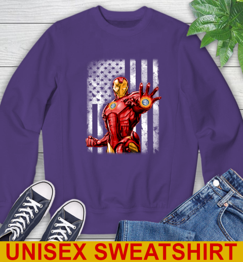 San Diego Padres MLB Baseball Iron Man Avengers American Flag Shirt Sweatshirt 4