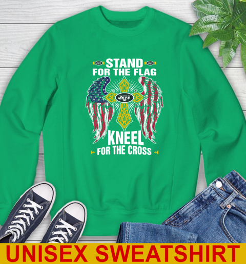 NFL Football New York Jets Stand For Flag Kneel For The Cross Shirt Sweatshirt 8
