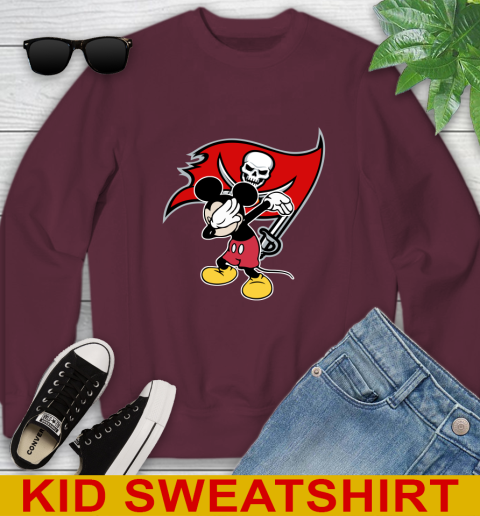 Tampa Bay Buccaneers NFL Football Dabbing Mickey Disney Sports Youth Sweatshirt 5