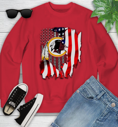 Washington Redskins NFL Football American Flag Youth Sweatshirt 8