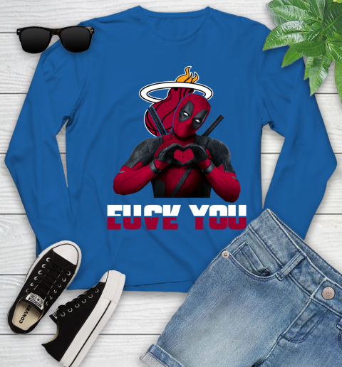 NBA Miami Heat Deadpool Love You Fuck You Basketball Sports Youth Long Sleeve 10