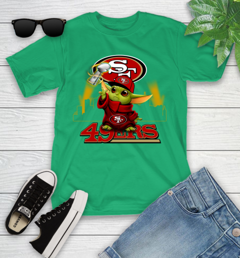 Super Bowl Baby Yoda Loves The San Francisco 49ers Star Wars NFL Shirts 100