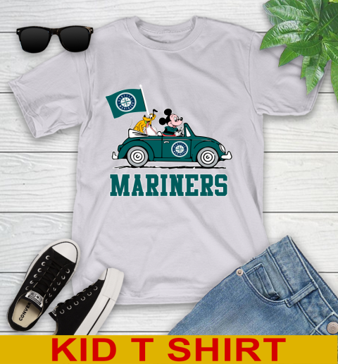 MLB Baseball Seattle Mariners Pluto Mickey Driving Disney Shirt Youth T-Shirt 5