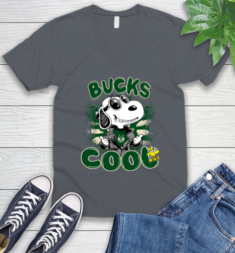 NBA Basketball Milwaukee Bucks Cool Snoopy Shirt V-Neck T-Shirt 5 NBA Basketball Milwaukee Bucks Cool Snoopy Shirt V-Neck T-Shirt - Image 5