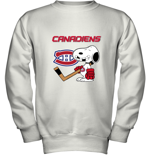 Montreal Canadiens Ice Hockey Broken Teeth Snoopy NHL Youth Sweatshirt