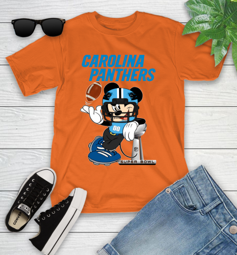 NFL Carolina Panthers Mickey Mouse Disney Super Bowl Football T Shirt Youth T-Shirt 7