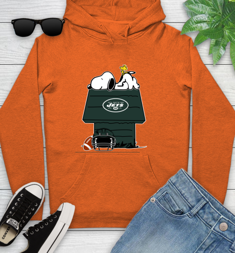 New York Jets NFL Football Snoopy Woodstock The Peanuts Movie Youth Hoodie 5