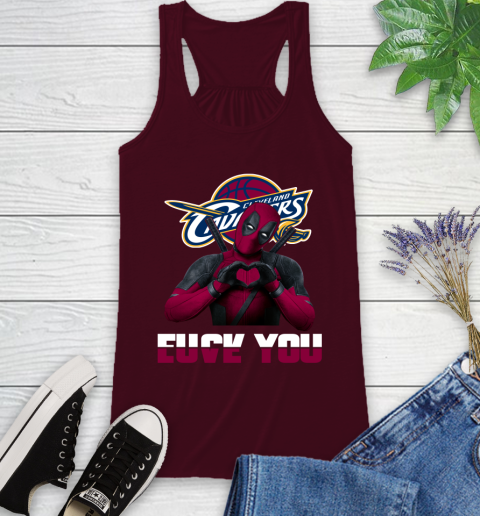 NBA Cleveland Cavaliers Deadpool Love You Fuck You Basketball Sports Racerback Tank 2