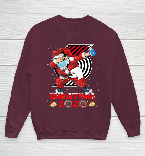 Portland Trail Blazers Funny Santa Claus Dabbing Christmas 2020 NBA Youth Sweatshirt 4