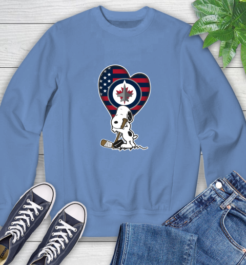 Winnipeg Jets NHL Hockey The Peanuts Movie Adorable Snoopy Sweatshirt 11