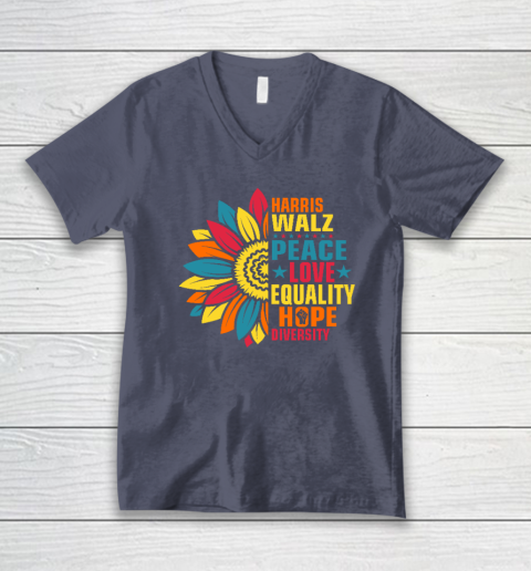 Equality Hope Diversity Kamala Harris Waltz Peace Love V-Neck T-Shirt 6