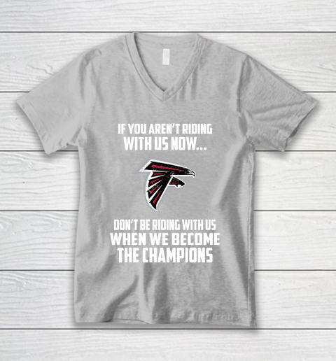 NFL Atlanta Falcons Football We Become The Champions V-Neck T-Shirt 3
