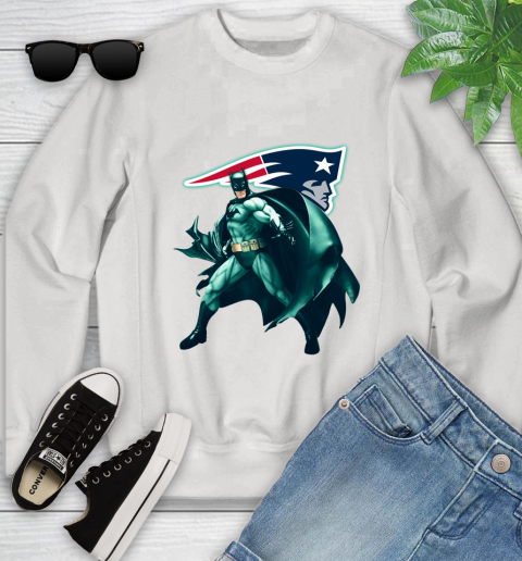 NFL Batman Football Sports New England Patriots Youth Sweatshirt