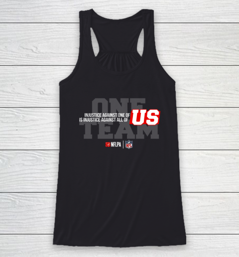 NFL End Racism Print In Front And Back Racerback Tank