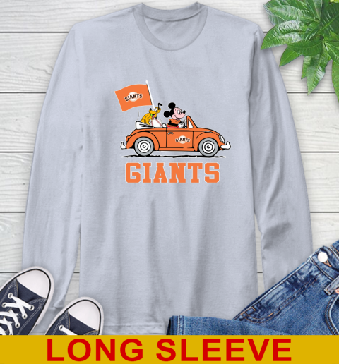 MLB Baseball San Francisco Giants Pluto Mickey Driving Disney Shirt Long Sleeve T-Shirt 6