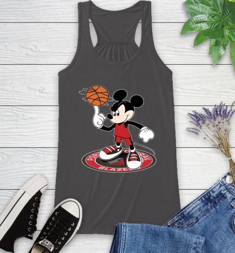 NBA Basketball Portland Trail Blazers Cheerful Mickey Disney Shirt Racerback Tank 12