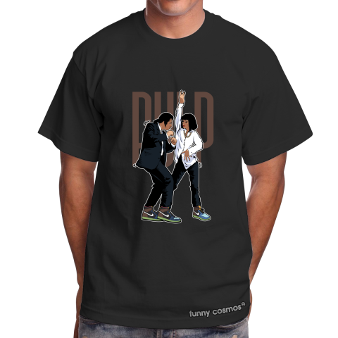 Air Jordan 1 Bio Hack Matching Sneaker Tshirt Pulp Fiction Dance Mixed Brown and Black Jordan Tshirt