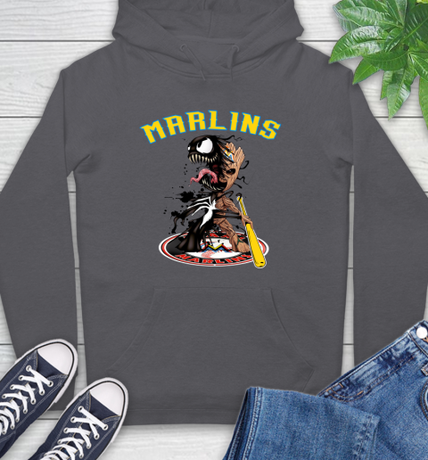 MLB Miami Marlins Baseball Venom Groot Guardians Of The Galaxy Hoodie 7