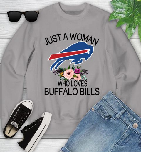 NFL Just A Woman Who Loves Buffalo Bills Football Sports Youth Sweatshirt 2
