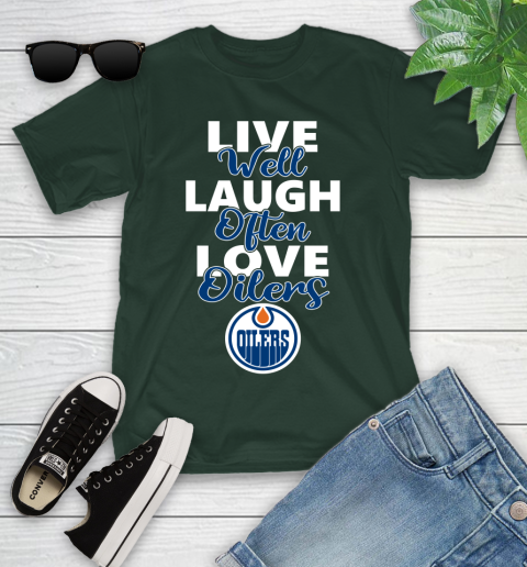 NHL Hockey Edmonton Oilers Live Well Laugh Often Love Shirt Youth T-Shirt 4