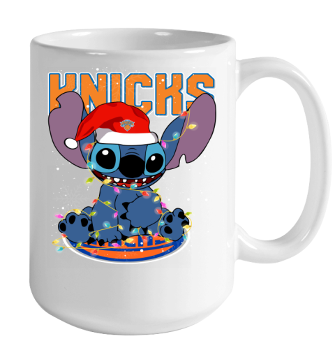 New York Knicks NBA noel stitch Basketball Christmas Color Changing Mug 15oz 2