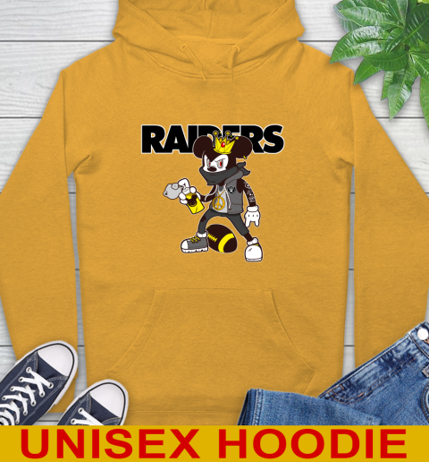 Oakland Raiders NFL Football Mickey Peace Sign Sports Hoodie 3