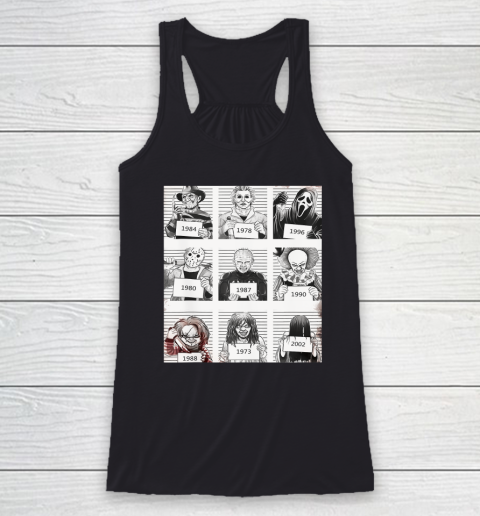 Halloween Creepy Legends Killer Mugshots Horror Fan Gifts Racerback Tank