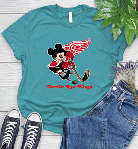 NHL Detroit Red Wings Mickey Mouse Disney Hockey T Shirt Women's T-Shirt 12